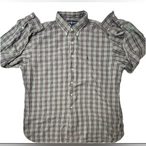 Ralph Lauren McMeel Mens Button Down Plaid Shirt Long Sleeve Size XXL‎ Cotton